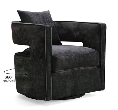 Kennedy Black Swivel Chair - Skandi London