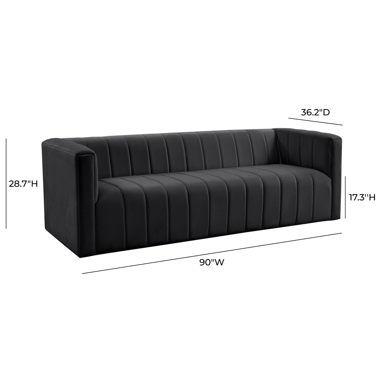 Norah Black Velvet Sofa - Skandi London