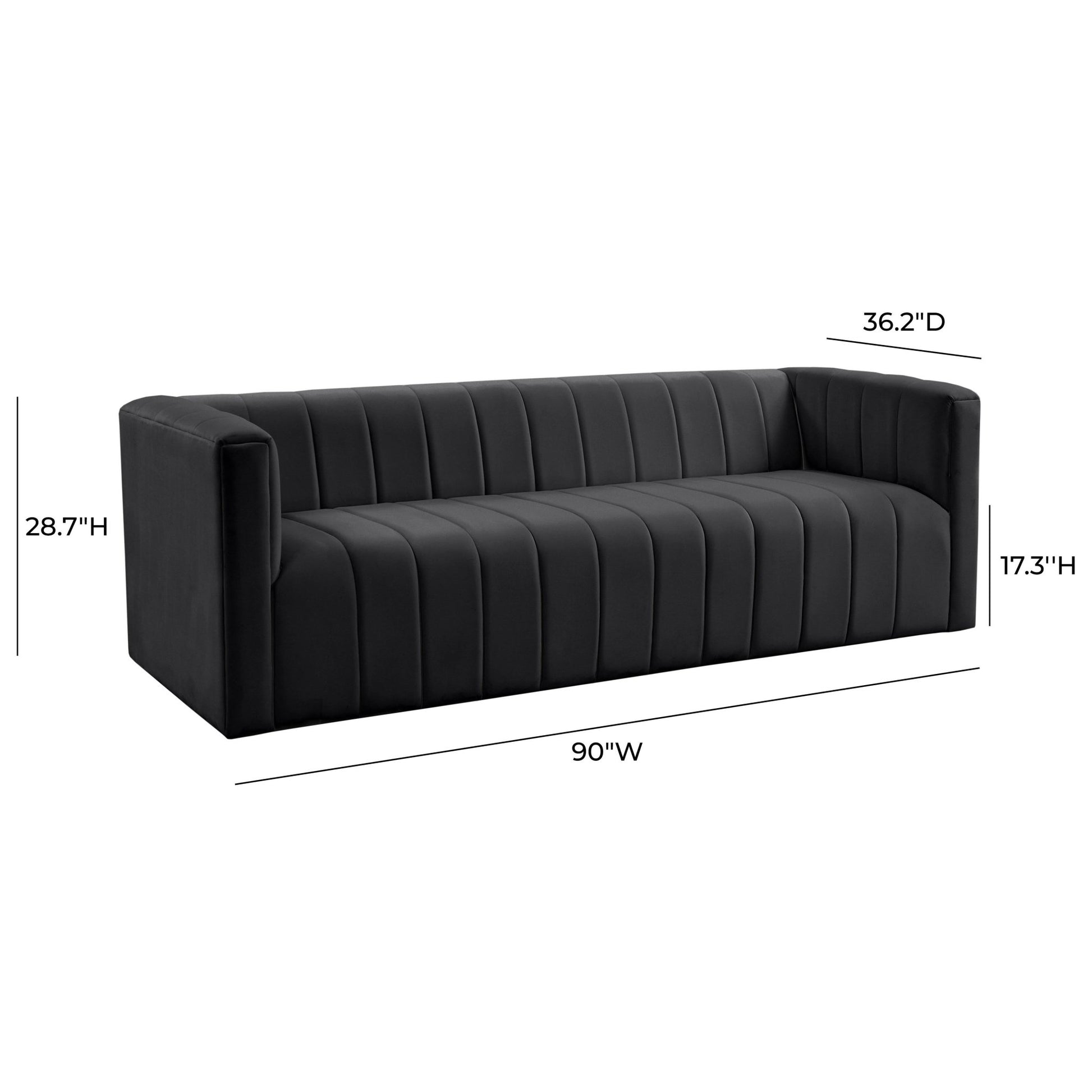 Norah Black Velvet Sofa - Skandi London