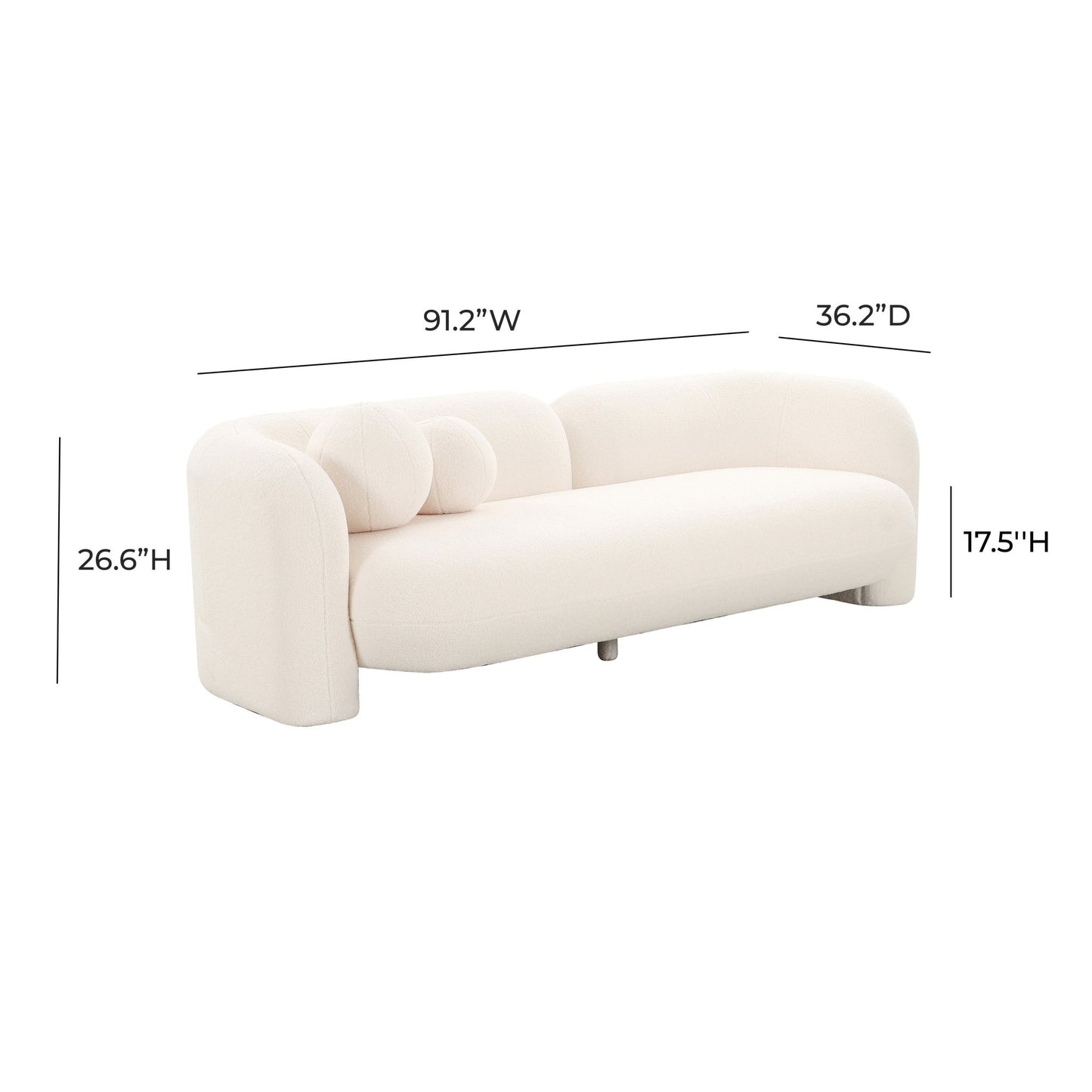 Amelie Cream Faux Fur Sofa - Skandi London