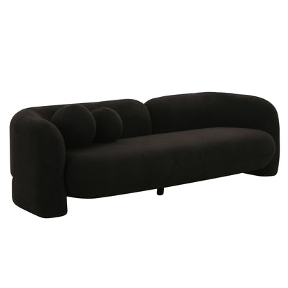 Amelie Black Faux Fur Sofa - Skandi London