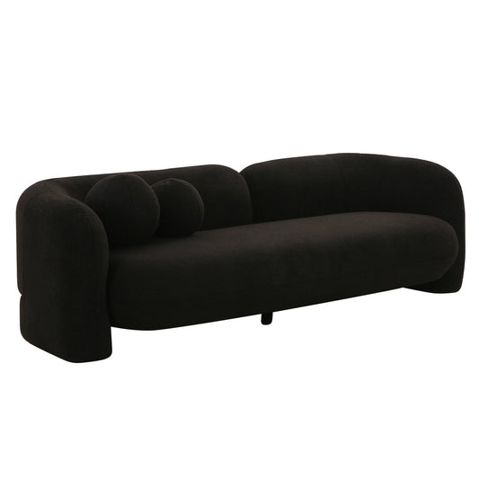 Amelie Black Faux Fur Sofa - Skandi London