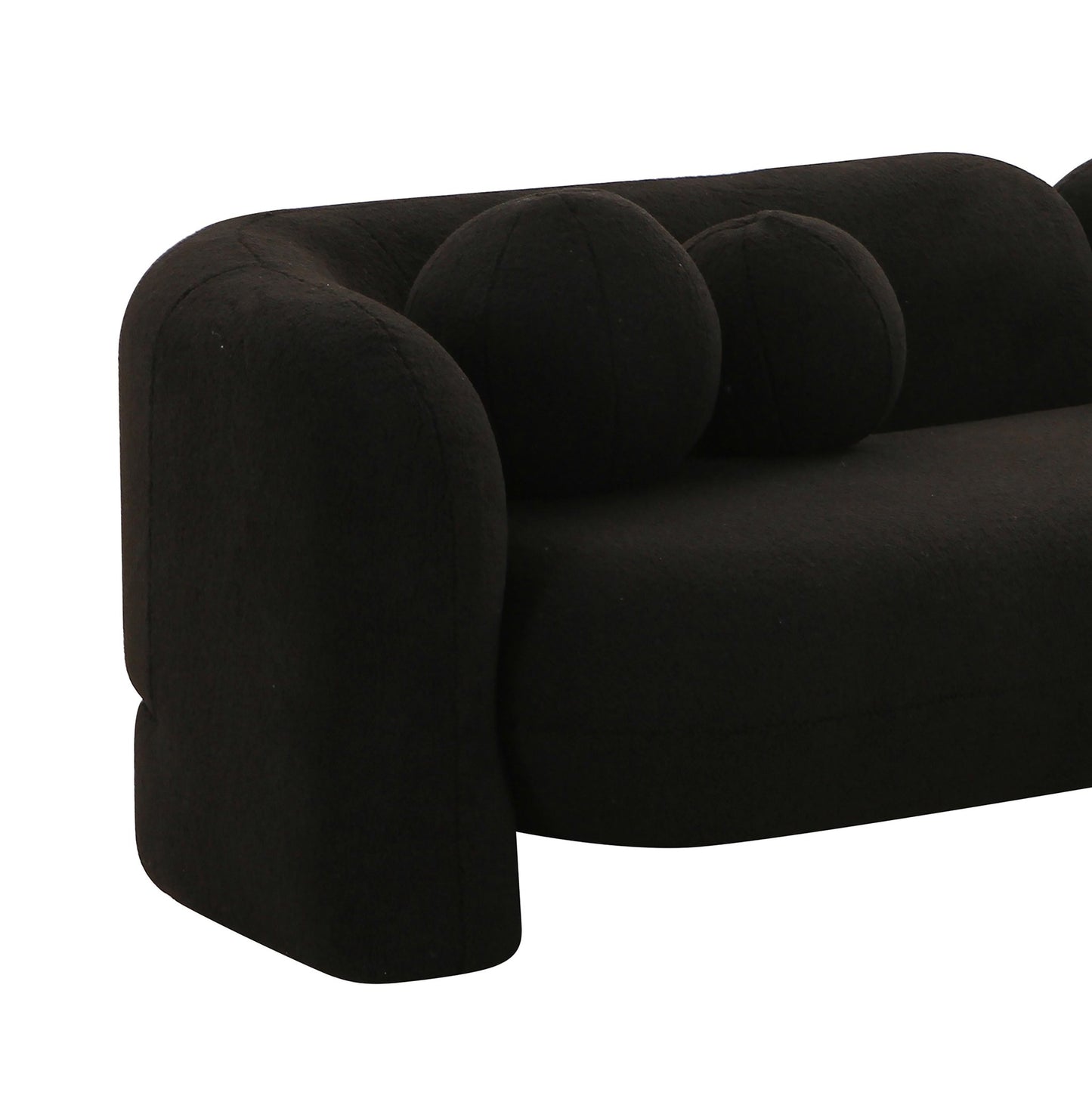Amelie Black Faux Fur Sofa - Skandi London