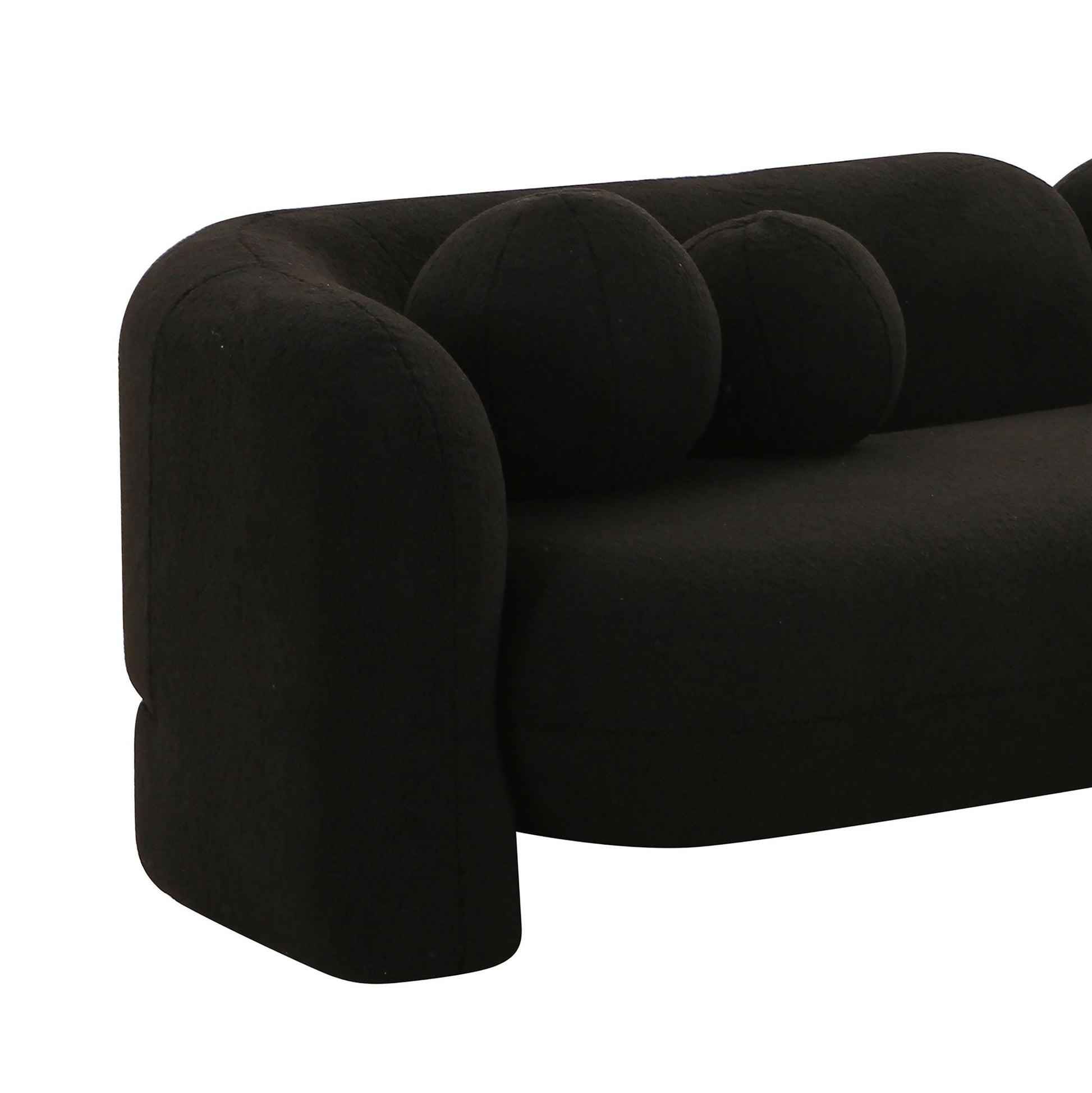 Amelie Black Faux Fur Sofa - Skandi London