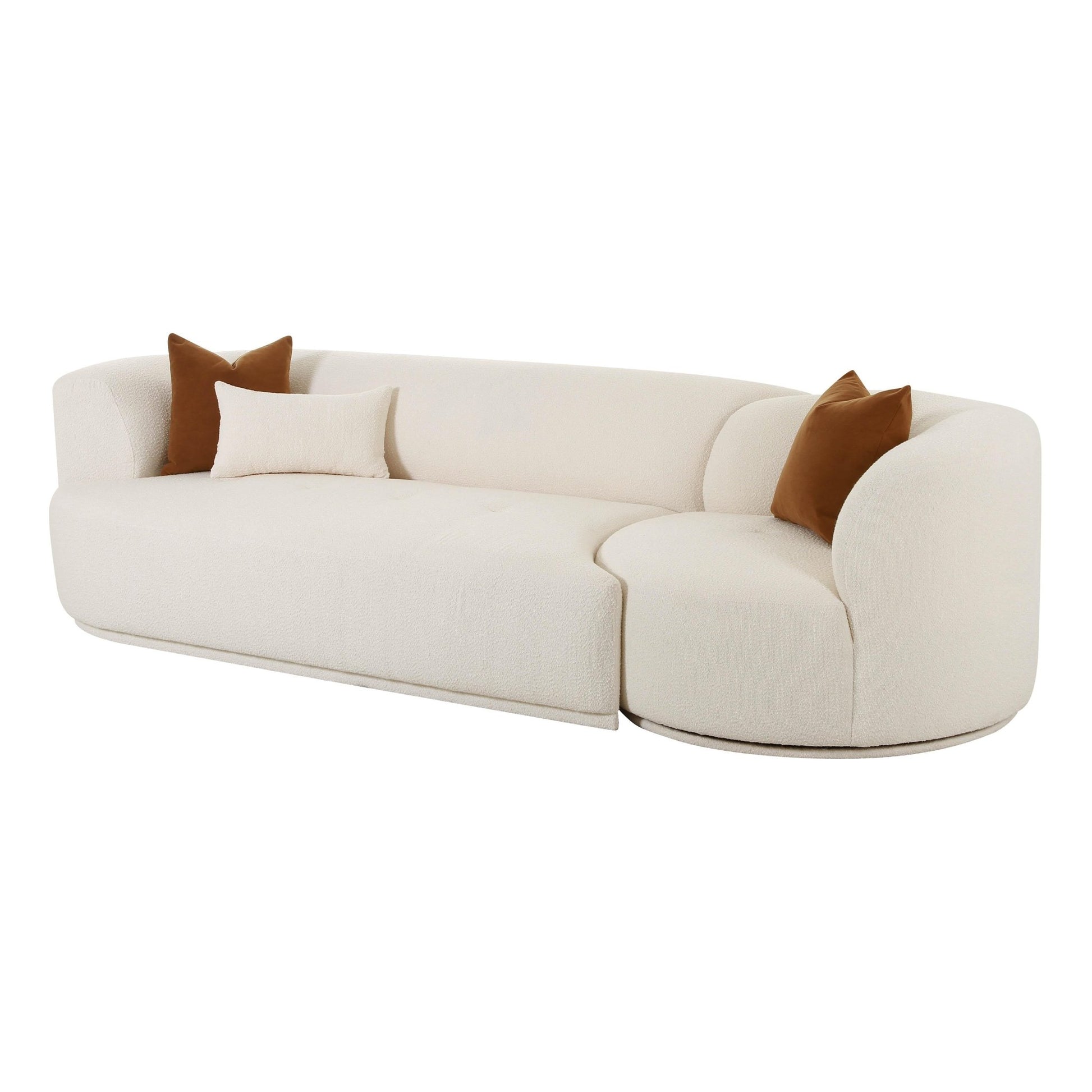 Fickle Cream Boucle 2Piece Modular LAF Sofa - Skandi London