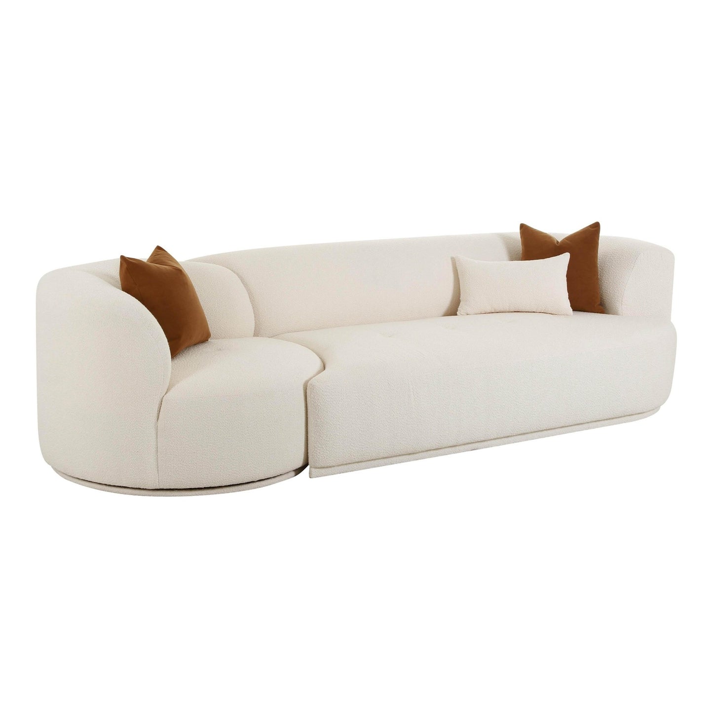 Fickle Cream Boucle 2Piece Modular RAF Sofa - Skandi London