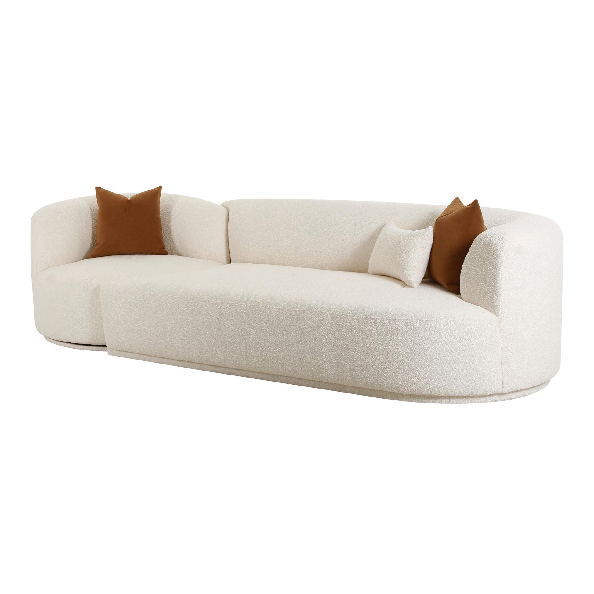 Fickle Cream Boucle 2Piece Modular RAF Sofa - Skandi London