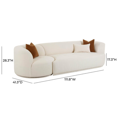 Fickle Cream Boucle 2Piece Modular RAF Sofa - Skandi London