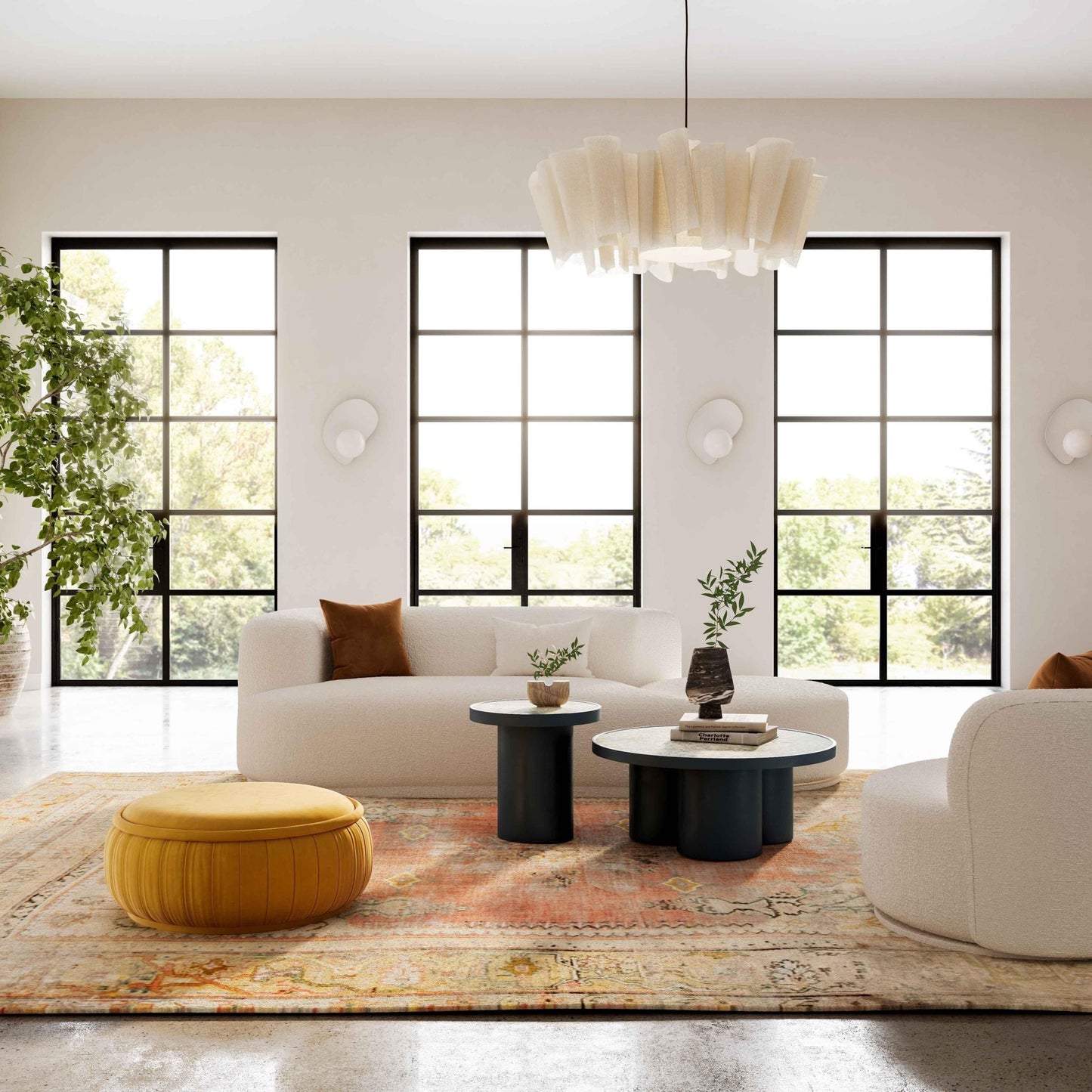 Fickle Cream Boucle Modular LAF Loveseat - Skandi London