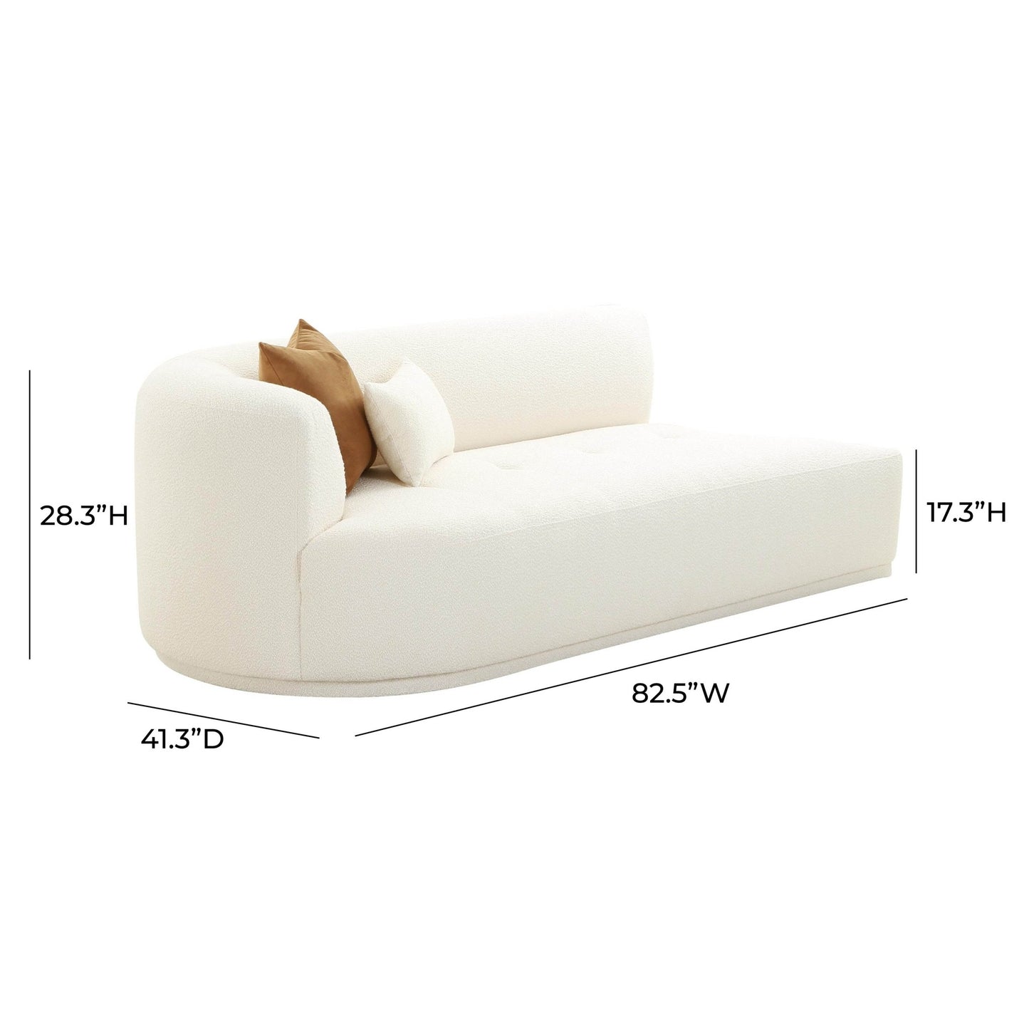 Fickle Cream Boucle Modular LAF Loveseat - Skandi London