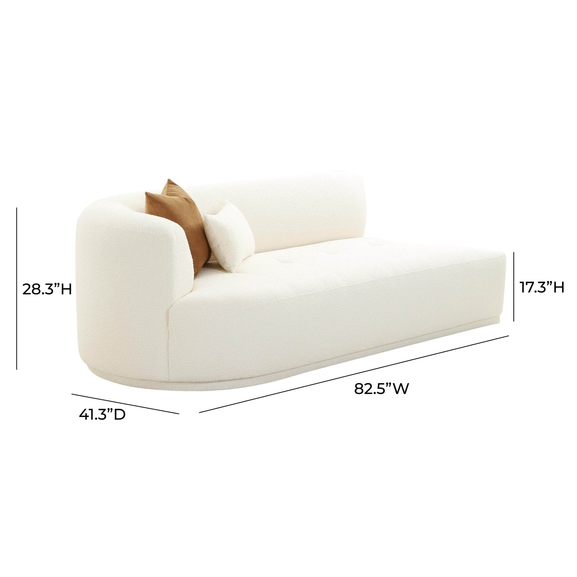 Fickle Cream Boucle Modular LAF Loveseat - Skandi London