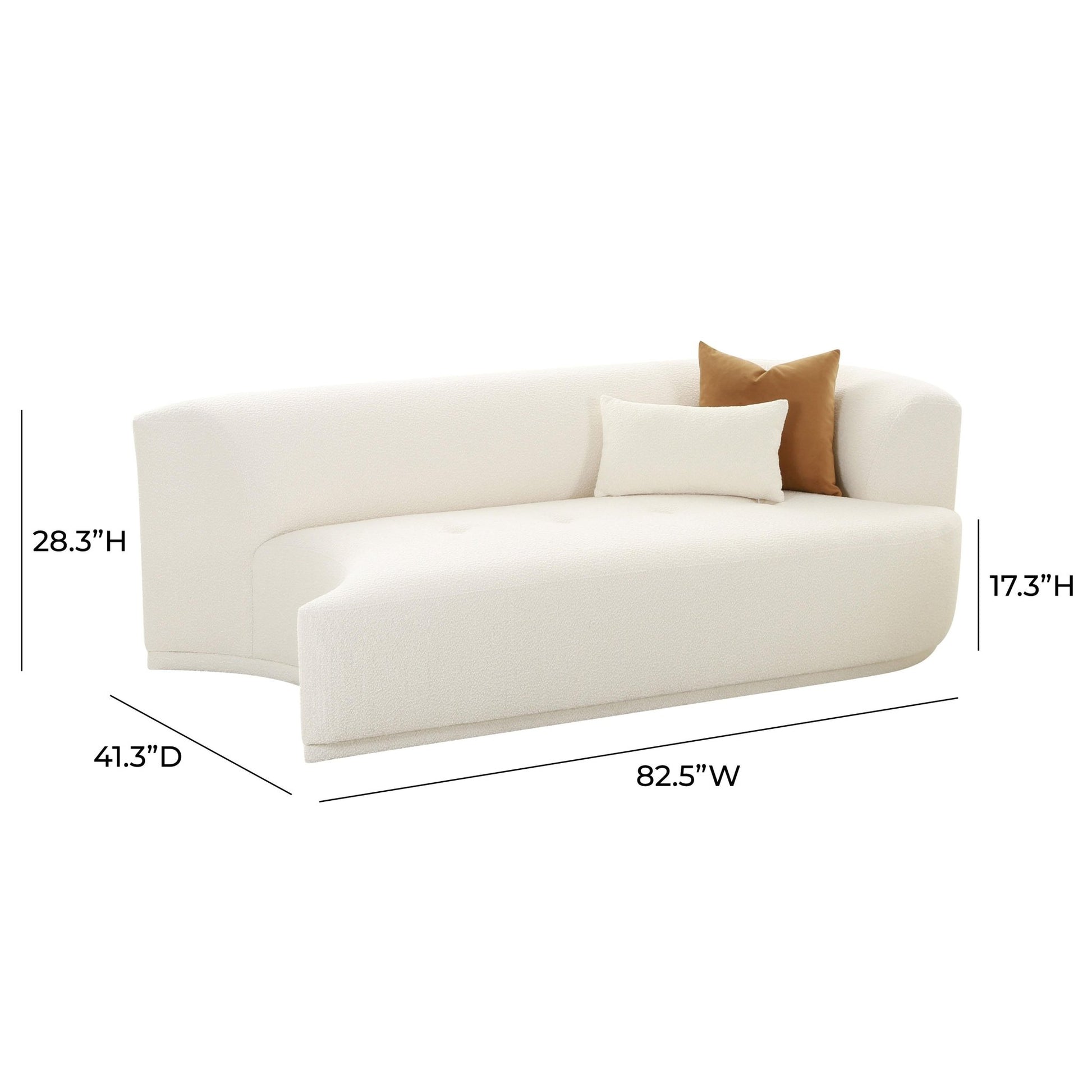 Fickle Cream Boucle Modular RAF Loveseat - Skandi London