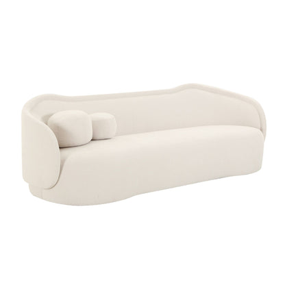 Circe Cream Textured Velvet Sofa - Skandi London