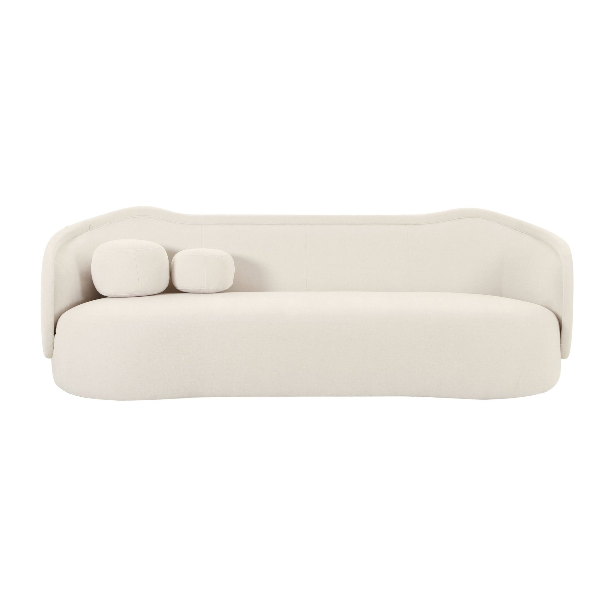 Circe Cream Textured Velvet Sofa - Skandi London