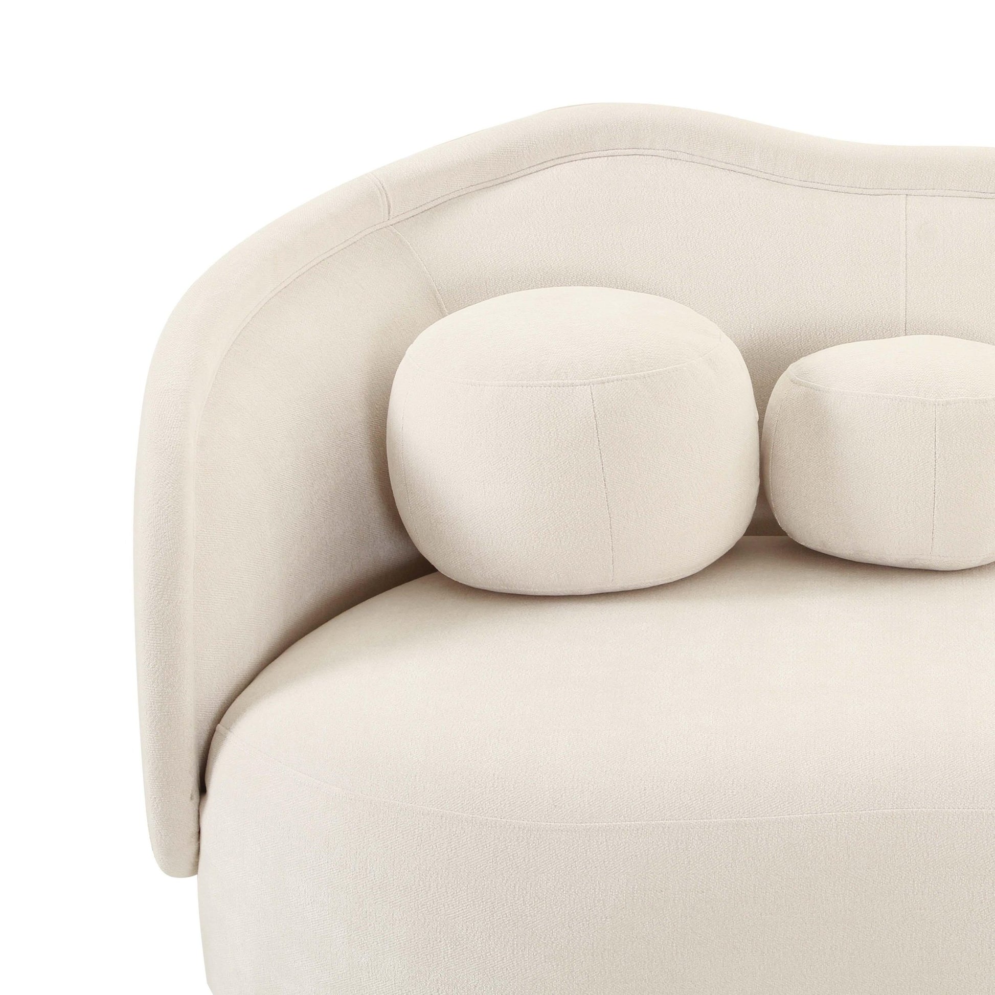 Circe Cream Textured Velvet Sofa - Skandi London