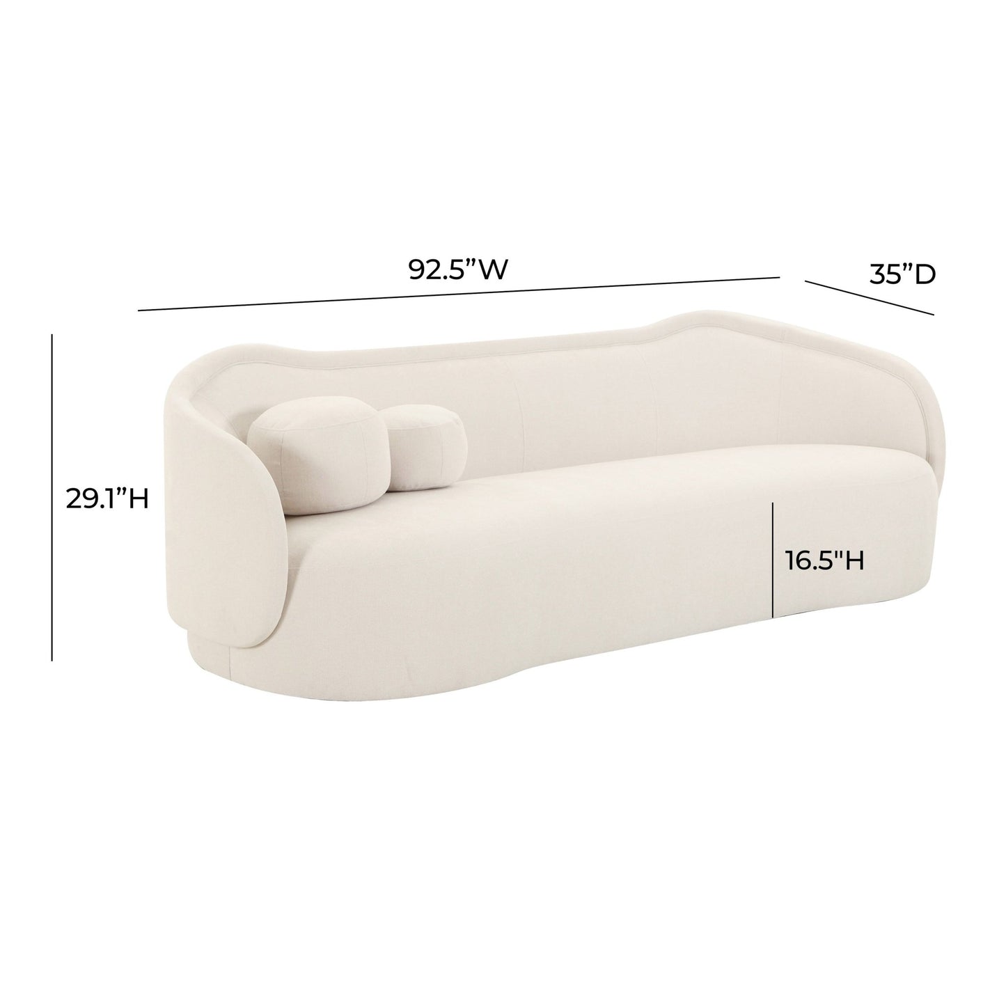Circe Cream Textured Velvet Sofa - Skandi London