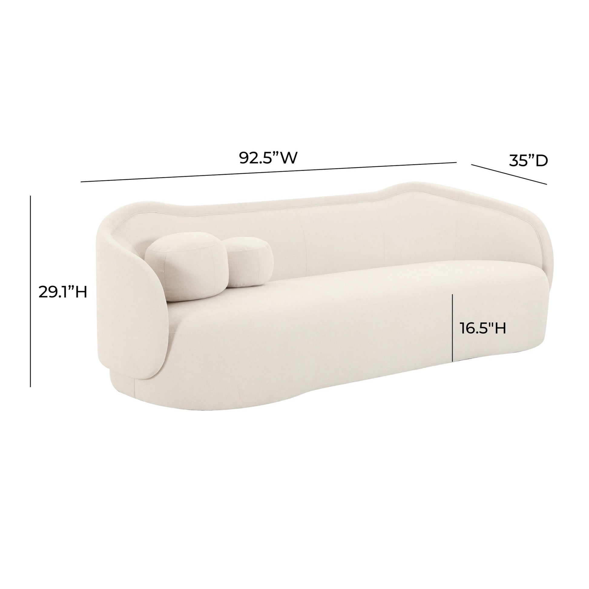 Circe Cream Textured Velvet Sofa - Skandi London