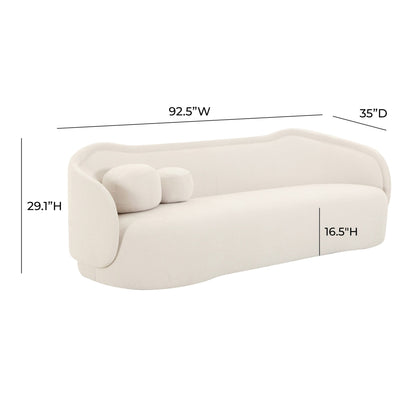 Circe Cream Textured Velvet Sofa - Skandi London