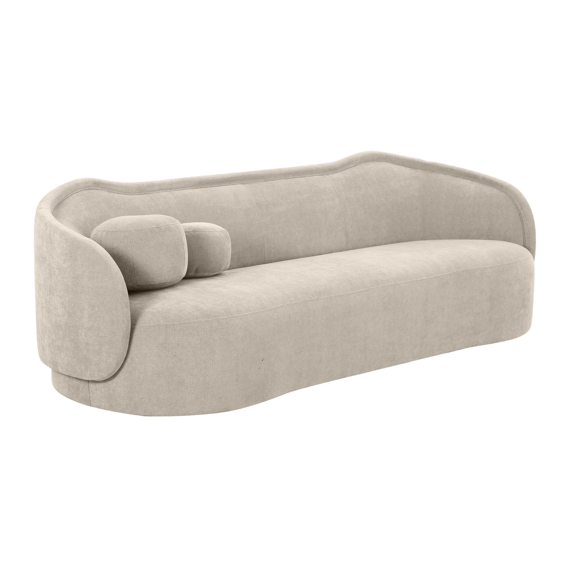 Circe Taupe Textured Velvet Sofa - Skandi London