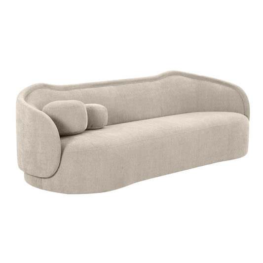 Circe Taupe Textured Velvet Sofa - Skandi London