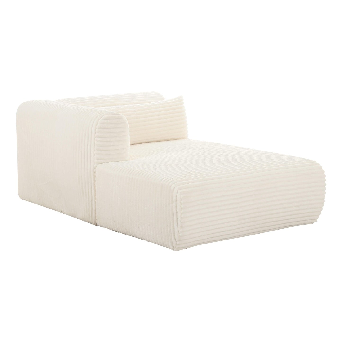 Tarra Fluffy Oversized Cream Corduroy Modular LAF Chaise - Skandi London