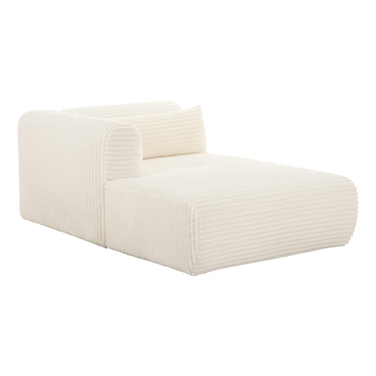 Tarra Fluffy Oversized Cream Corduroy Modular LAF Chaise - Skandi London