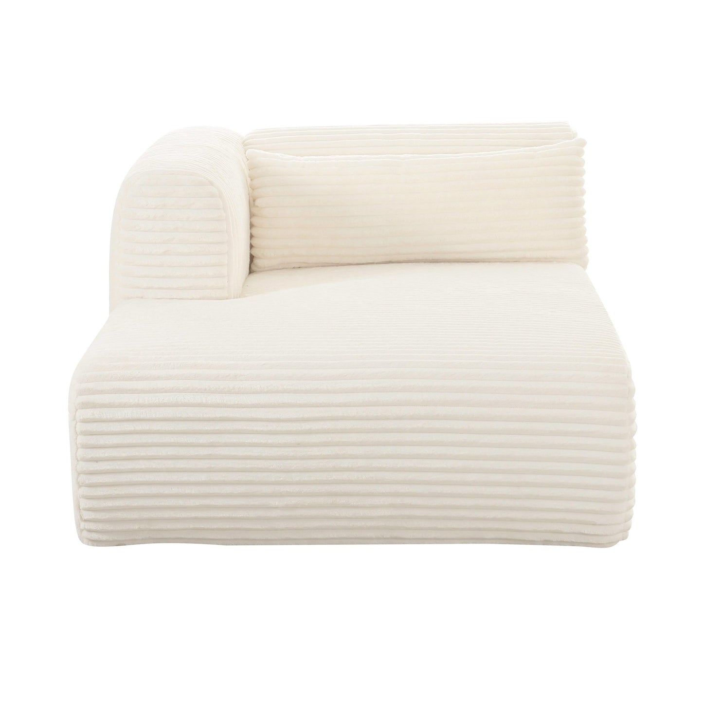 Tarra Fluffy Oversized Cream Corduroy Modular LAF Chaise - Skandi London
