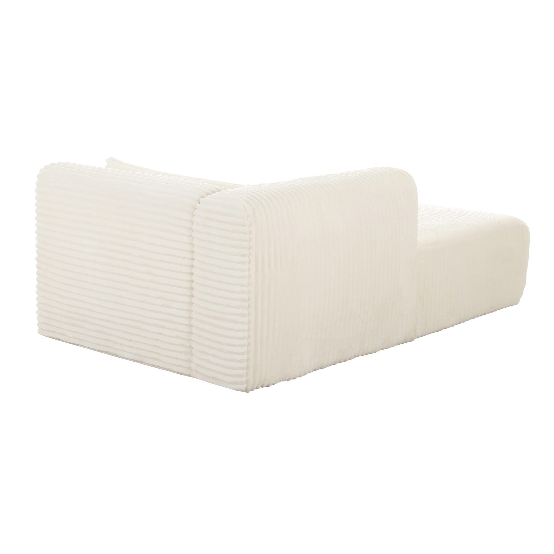 Tarra Fluffy Oversized Cream Corduroy Modular LAF Chaise - Skandi London