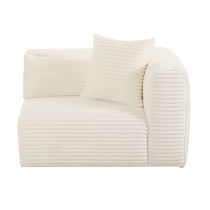 Tarra Fluffy Oversized Cream Corduroy Modular RAF Corner Chair - Skandi London