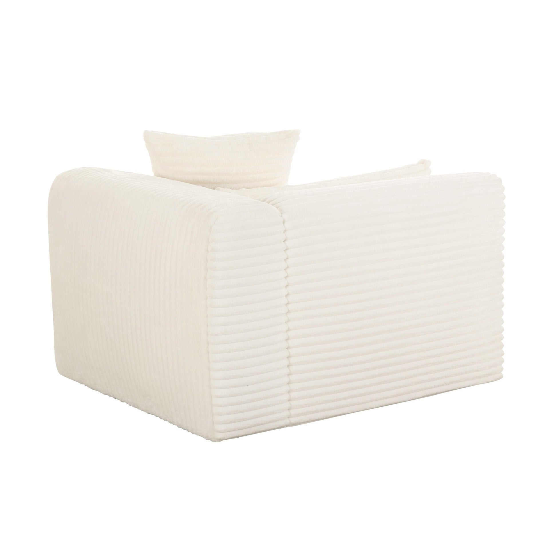 Tarra Fluffy Oversized Cream Corduroy Modular RAF Corner Chair - Skandi London