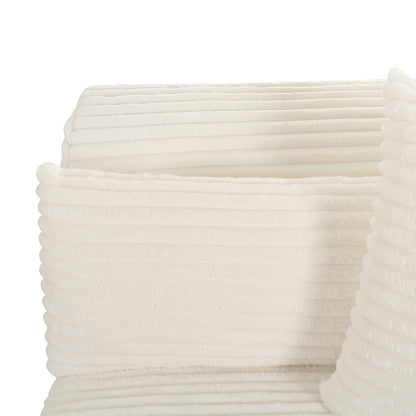 Tarra Fluffy Oversized Cream Corduroy Modular RAF Corner Chair - Skandi London