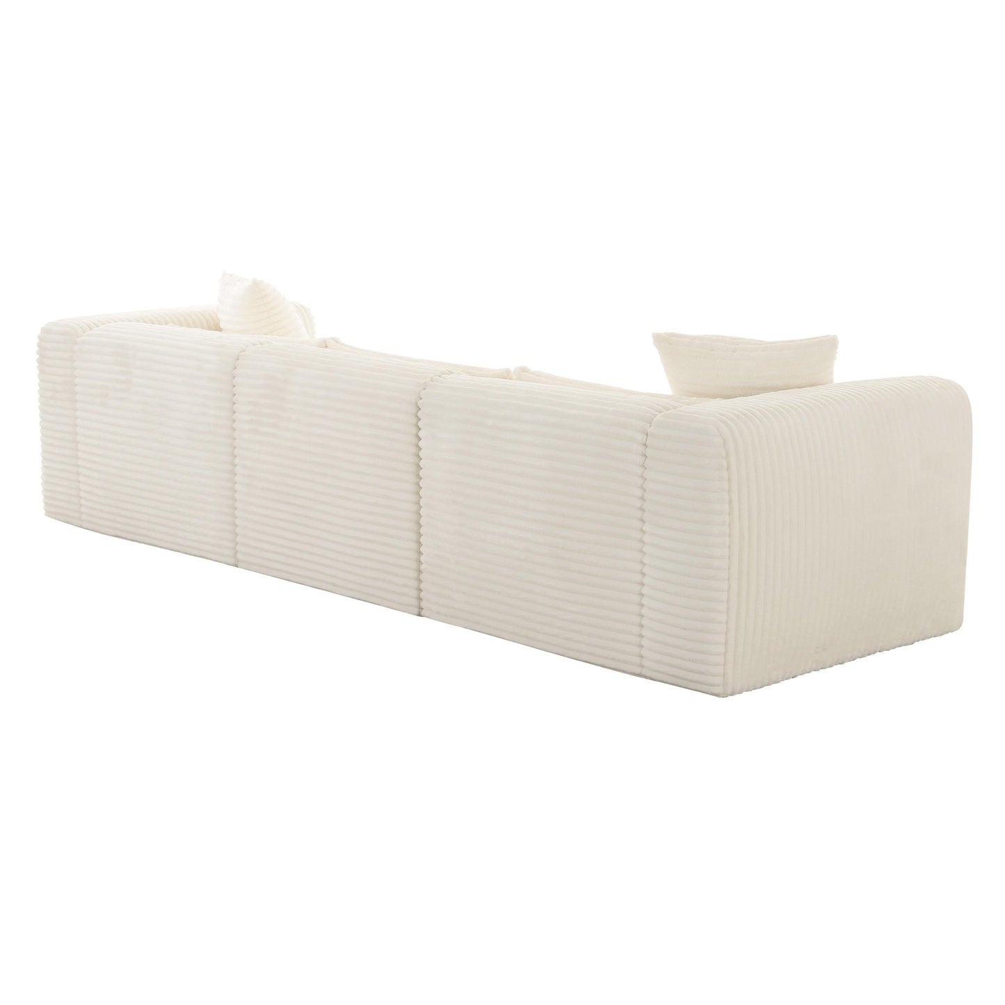 Tarra Fluffy Oversized Cream Corduroy Modular Sofa - Skandi London
