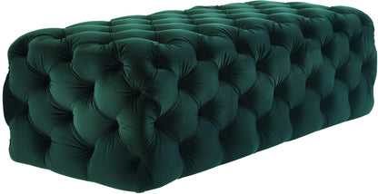 Kaylee Green Velvet Ottoman - Skandi London