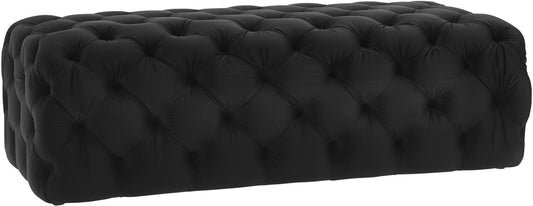Kaylee Black Velvet Ottoman - Skandi London