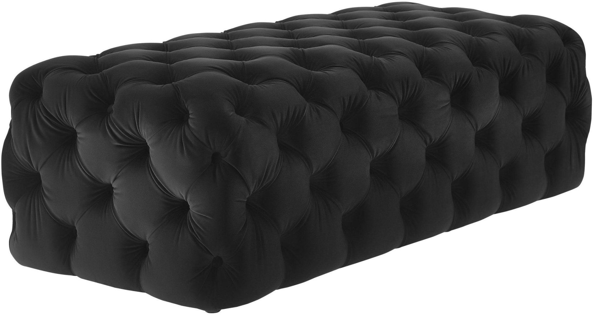 Kaylee Black Velvet Ottoman - Skandi London