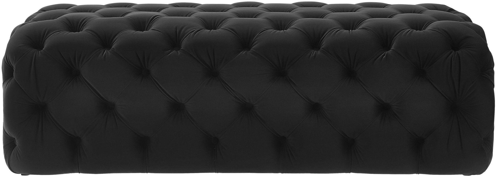 Kaylee Black Velvet Ottoman - Skandi London