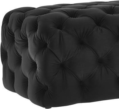Kaylee Black Velvet Ottoman - Skandi London