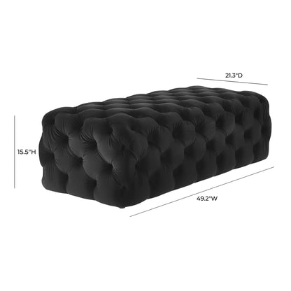Kaylee Black Velvet Ottoman - Skandi London