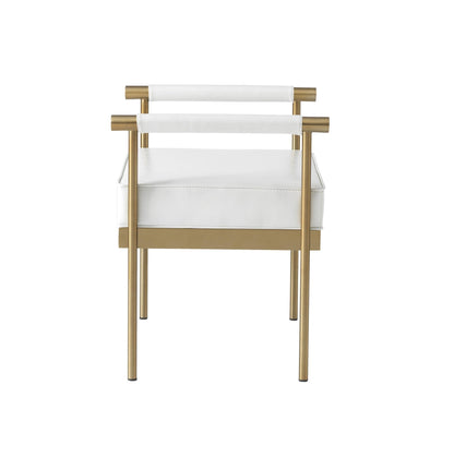Diva White Performance Vegan Leather Bench - Skandi London
