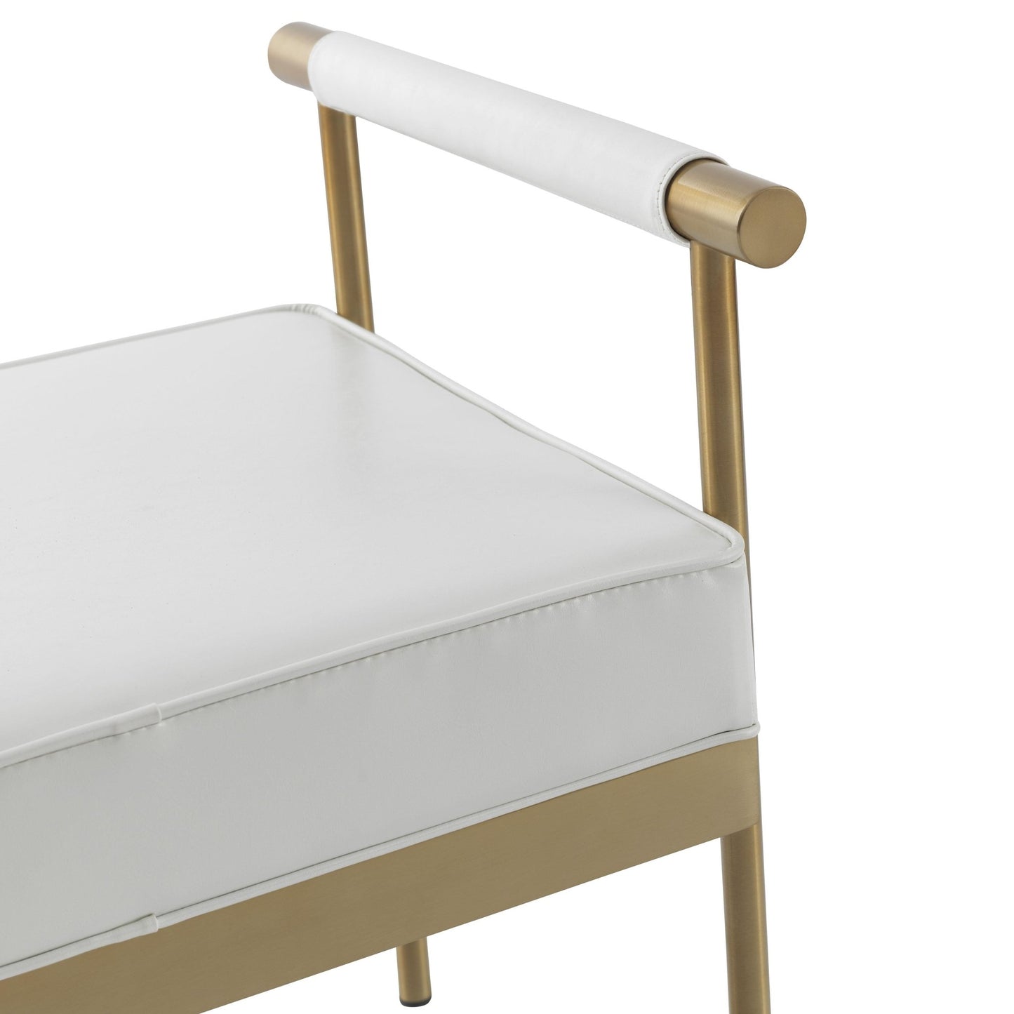 Diva White Performance Vegan Leather Bench - Skandi London