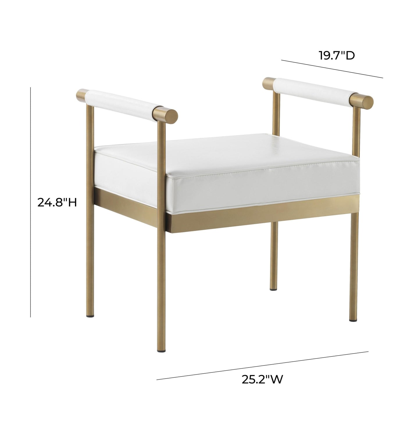 Diva White Performance Vegan Leather Bench - Skandi London