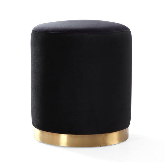 Opal Black Velvet Ottoman Gold Base - Skandi London