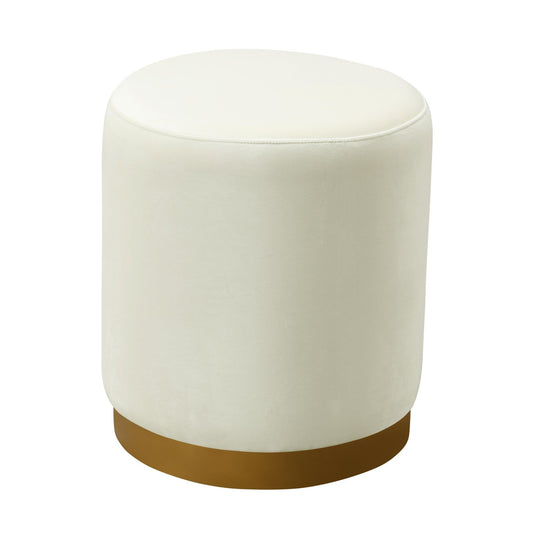 Opal Cream Velvet Ottoman with Gold Base - Skandi London