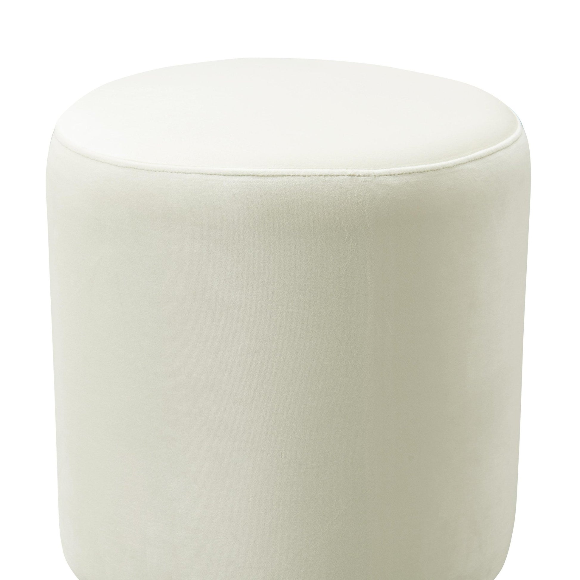 Opal Cream Velvet Ottoman with Gold Base - Skandi London