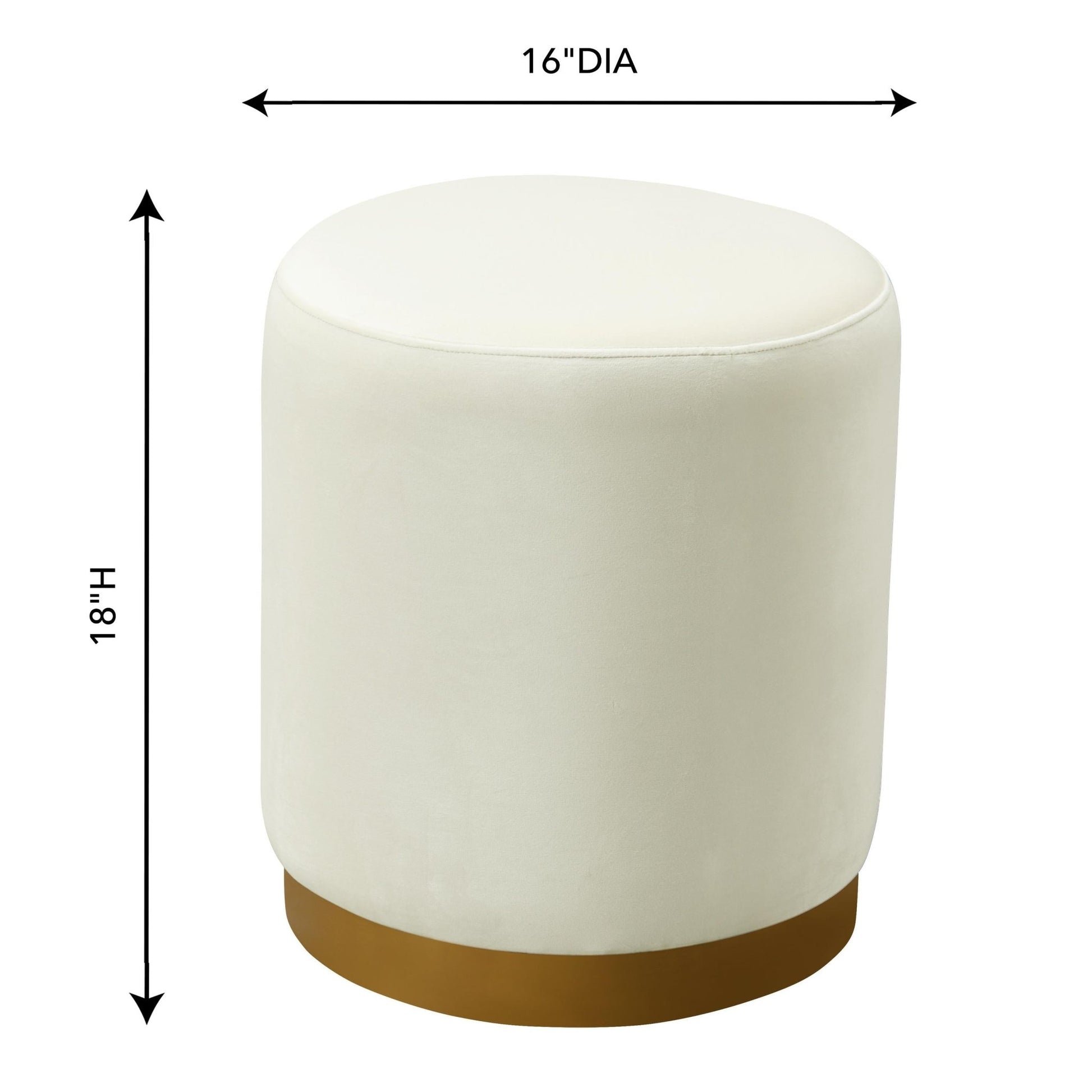 Opal Cream Velvet Ottoman with Gold Base - Skandi London