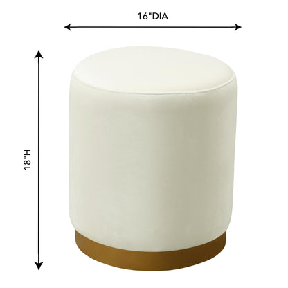 Opal Cream Velvet Ottoman with Gold Base - Skandi London