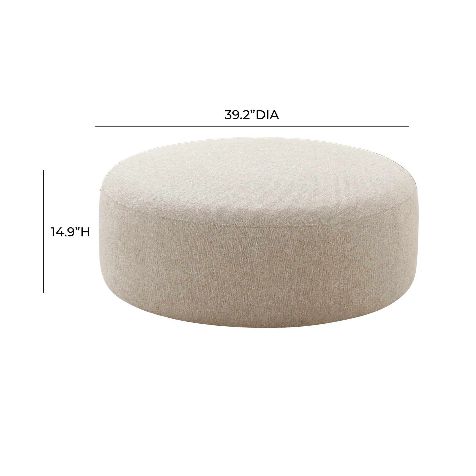 Broohah Beige Linen Ottoman - Skandi London