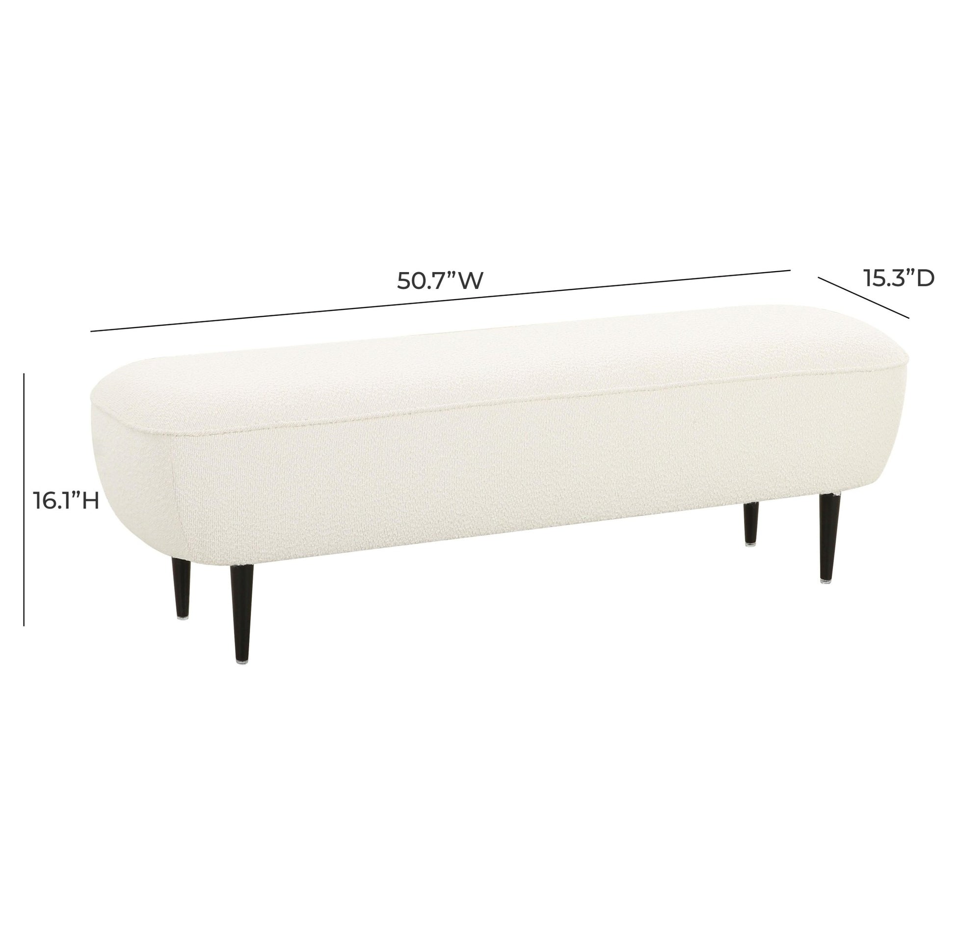 Denise Cream Boucle Bench - Skandi London