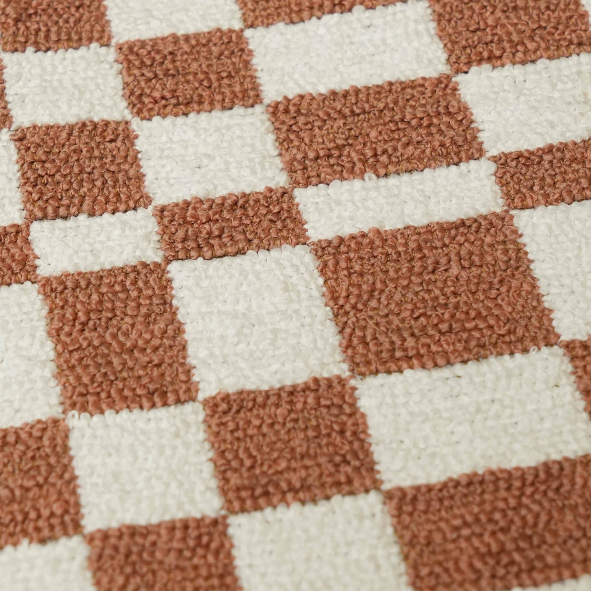 Claire Brown Checkered Boucle Stool - Skandi London