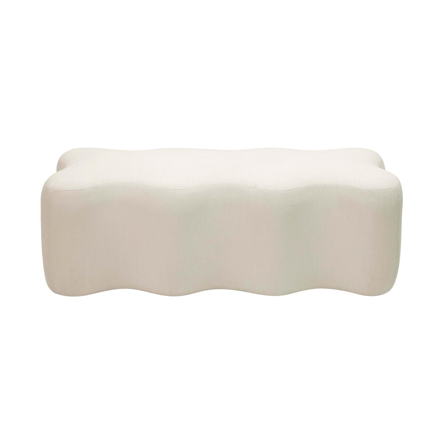 Archie Upholstered Bench in Cream Linen - Skandi London